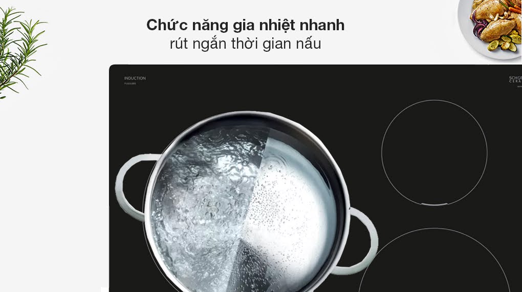 Bếp từ 3 vùng nấu Bosch PIJ631BB5E Serie 4 7400W - Chức năng gia nhiệt nhanh bep tu 3 vung nau bosch pij631bb5e 4 Gia Dụng Đức Đà Nẵng