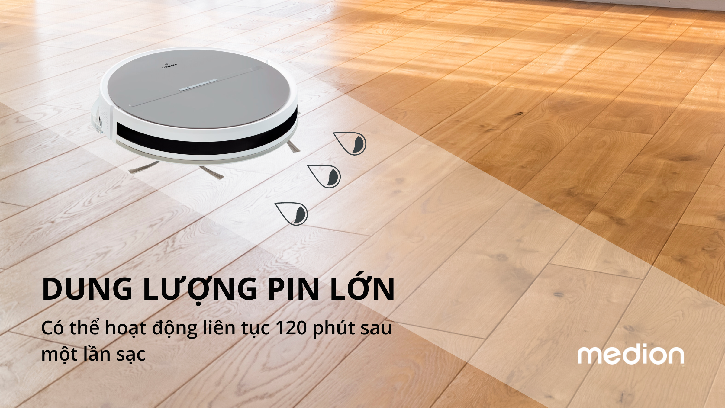 robot hút bụi dung lượng pin lớn