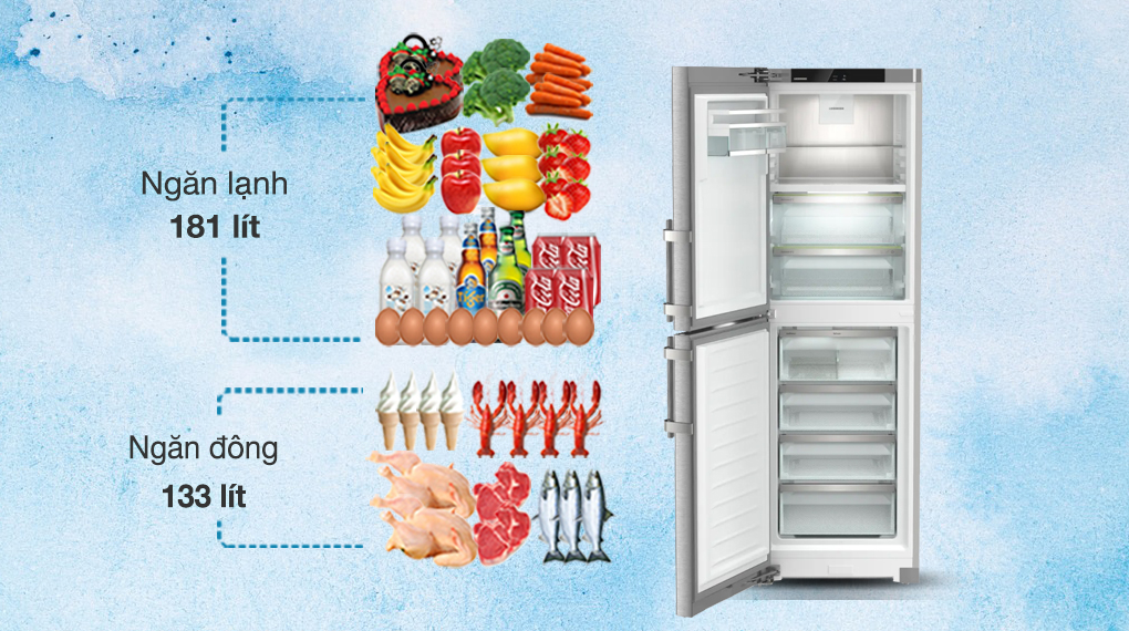 Tủ lạnh độc lập Liebherr 314 L SBNsdh 5264 Prime BioFresh NoFrost - Dung tích ngăn lạnh 181 lít, ngăn đông 133 lít Tủ lạnh độc lập Liebherr 314 L SBNsdh 5264 Prime BioFresh NoFrost - Dung tích ngăn lạnh 181 lít, ngăn đông 133 lít