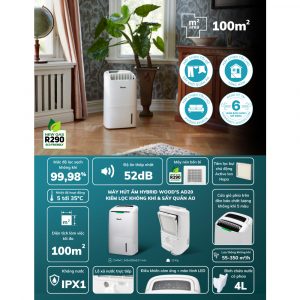 Máy hút ẩm kèm lọc không khí Wood's AD20 15 may hut am loc khong khi woods ad20 1 Gia Dụng Đức Đà Nẵng