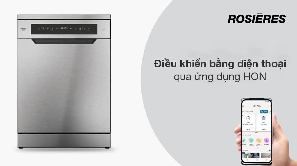 Máy rửa chén độc lập Rosières RF4C7F0W-04 - Kết nối và điều khiển bằng điện thoại qua HON may rua chen rosieres rf4c7f0w 04 8 1 Gia Dụng Đức Đà Nẵng