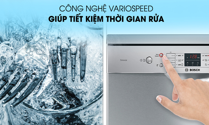 Công nghệ máy rửa bát Bosch: Đỉnh cao rửa sạch & tiết kiệm 2 Tính năng VarioSpeed