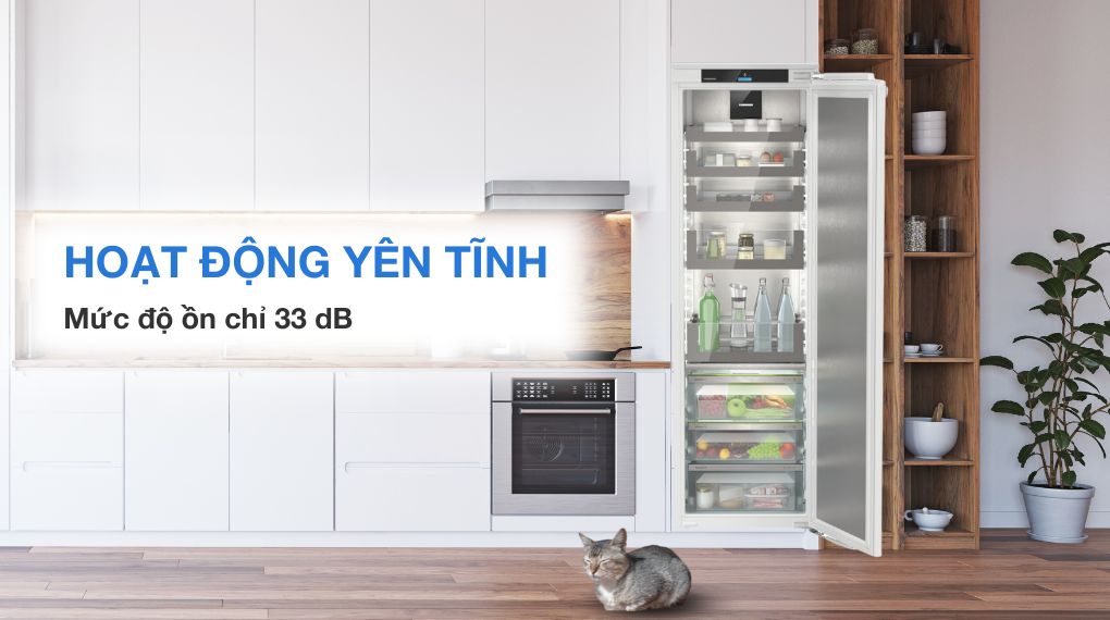 Tủ lạnh âm tủ Liebherr 297 L IRBPh 5170 Peak BioFresh - Hoạt động yên tĩnh chỉ 33 dB Tủ lạnh âm tủ Liebherr 297 L IRBPh 5170 Peak BioFresh