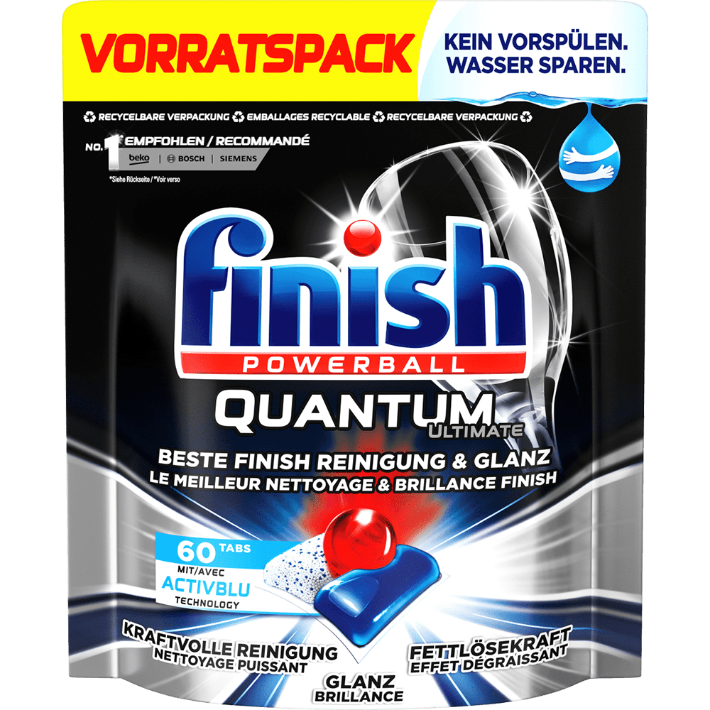 Viên Rửa Bát Finish Quantum Ultimate Túi 60 Viên 4 Viên Rửa Chén Bát Finish Quantum Ultimate Túi 60 Viên