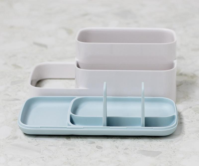 Khay Đựng Bàn Chải Mỹ Phẩm Nhà Tắm Joseph Joseph 70513 EasyStore Trắng Xám 9 Khay Đựng Bàn Chải Mỹ Phẩm Nhà Tắm Joseph Joseph 70513 EasyStore