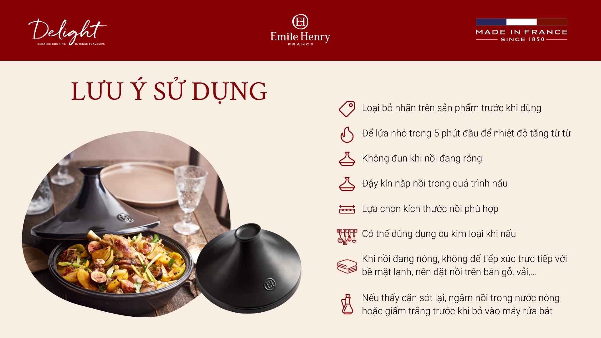 Nồi Tagine Emile Henry Delight EH6626 EH6632 Nhiều Màu 30 EH Lich su thuong hieu Product range ver 3.0 2 Gia Dụng Đức Đà Nẵng