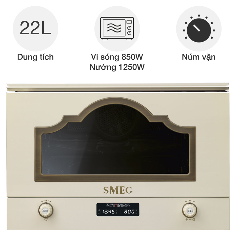 Lò vi sóng kèm nướng SMEG Cortina MP722PO LO VI SONG NGANG 3 KSP Gia Dụng Đức Đà Nẵng