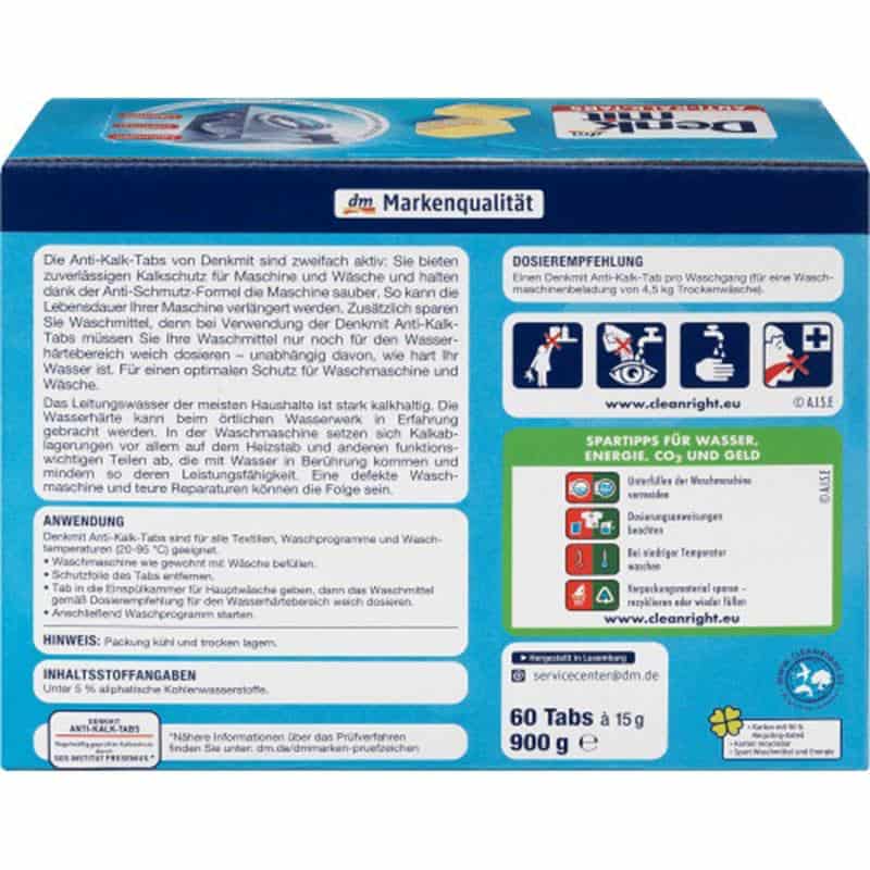 Viên Tẩy Lồng Giặt Denkmit Anti-Kalk 60 Viên 4 Viên Tẩy Lồng Giặt Denkmit Anti-Kalk 60 Viên-1