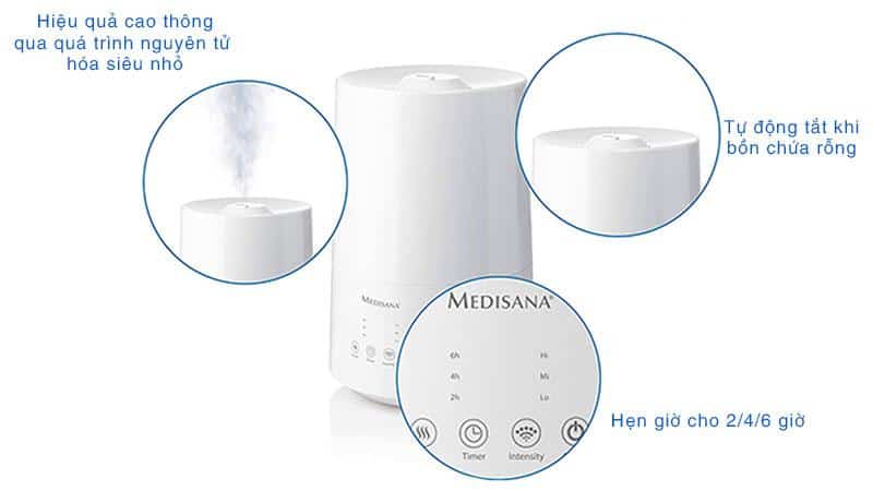 Máy Tạo Độ Ẩm Và Khuếch Tán Tinh Dầu Medisana AH 661