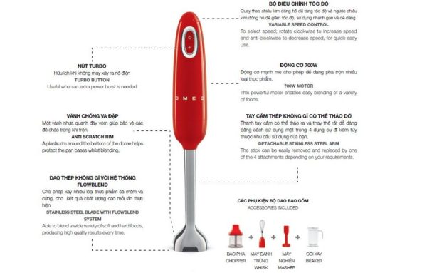 Máy Xay Cầm Tay Smeg HBF02RDEU Red 11 Máy Xay Cầm Tay Smeg HBF02RDEU Red-2