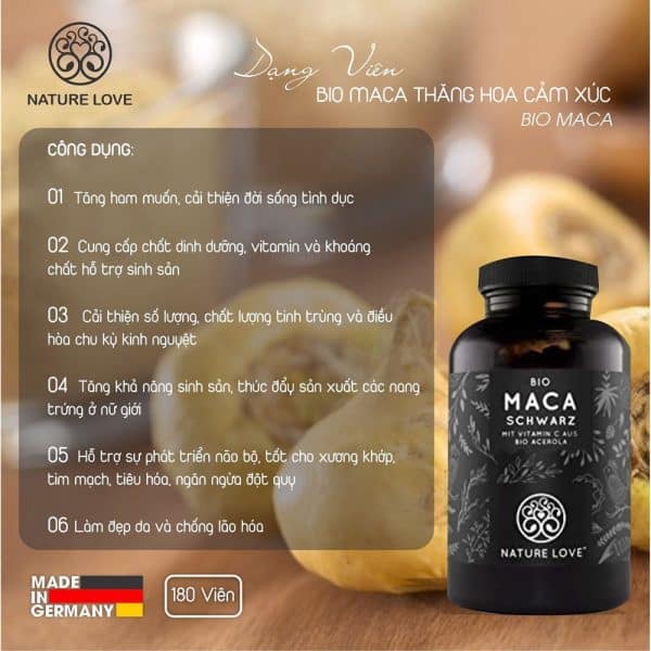 Viên Nang Nature Love Bio Maca Schwarz 163g 6 Viên Nang Nature Love Bio Maca Schwarz 163g-1