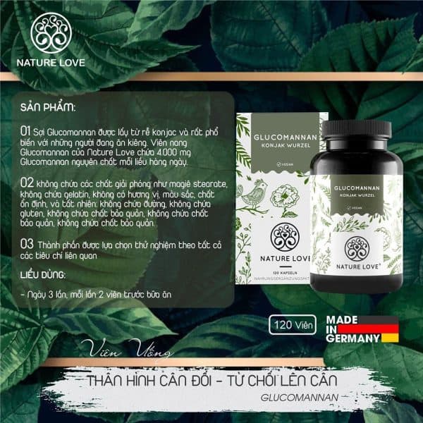 Viên Nang Nature Love Glucomannan Conjak Wurzel 120 Viên 11 Viên Nang Giảm Cân Nature Love Glucomannan 120 Viên-2