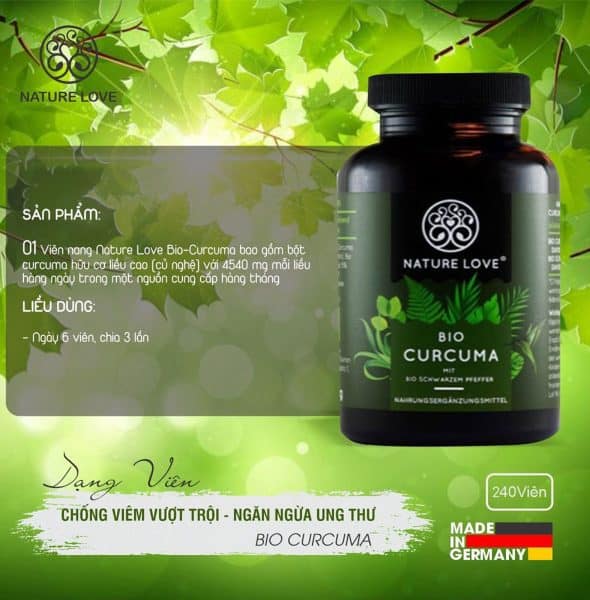 Viên Nang Bio Curcuma Kapseln Nature Love 240 Viên 11 Viên Nang Bio Curcuma Kapseln Nature Love 240 Viên-3