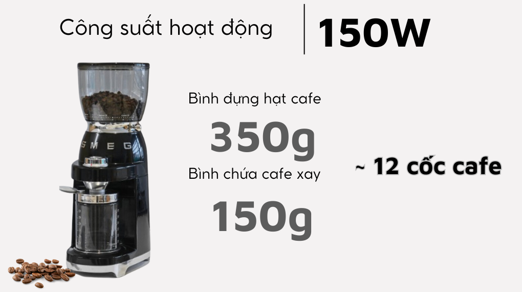 Máy Xay Hạt Cafe Smeg CGF11 14 3 Gia Dụng Đức Đà Nẵng