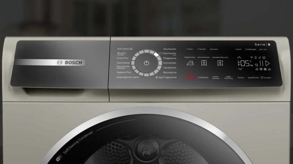 Máy sấy bơm nhiệt Bosch 9kg WQB246CX0 Serie 8 - Bảng điều khiển Cong nghe say noi bat Gia Dụng Đức Đà Nẵng