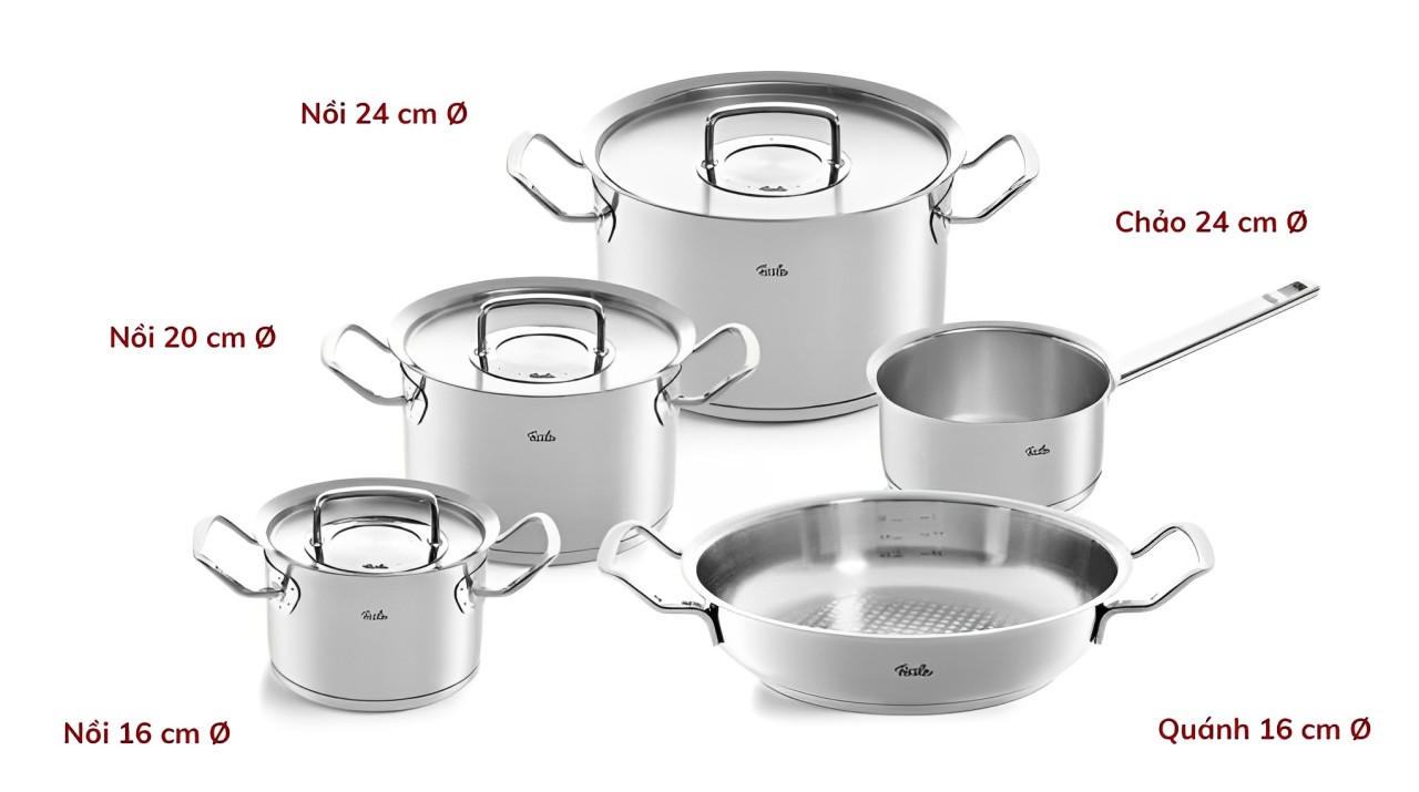 Bộ nồi Inox 5 món Fissler 084-388-05-001 Original-Profi Collection Bộ nồi Inox 5 món Fissler 084-388-05-001 Original-Profi Collection
