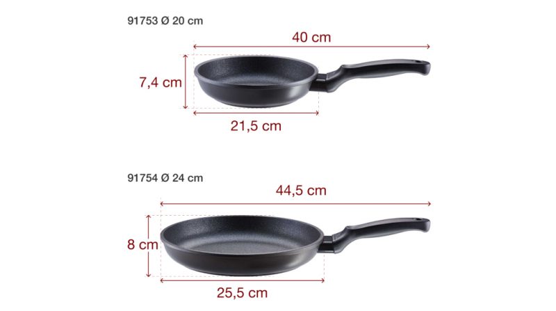 Chảo nhôm đúc chống dính Rosle 91753-91754 CADINI - Thông số kỹ thuật Chảo nhôm đúc chống dính Rosle 91753-91754 CADINI