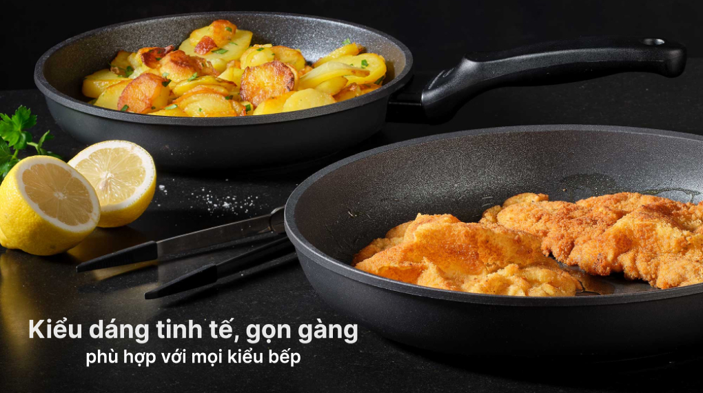 Chảo nhôm đúc chống dính Rosle 91753-91754 CADINI - Tổng quan thiết kế Chảo nhôm đúc chống dính Rosle 91753-91754 CADINI