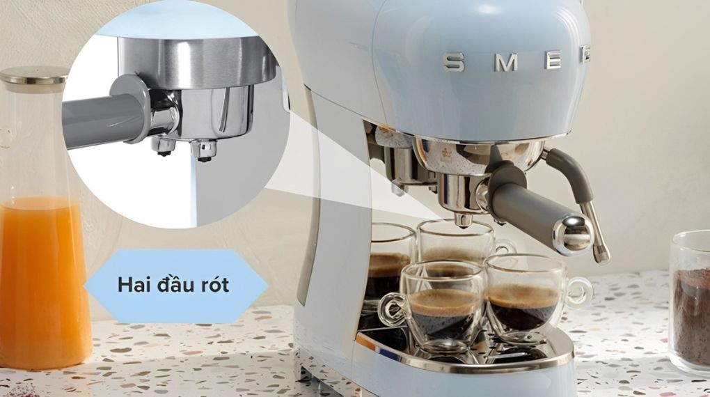 Máy pha cà phê bán tự động Smeg ECF02 - Hai đầu rót tiện lợi Noi dung doan van ban cua ban 4 Gia Dụng Đức Đà Nẵng
