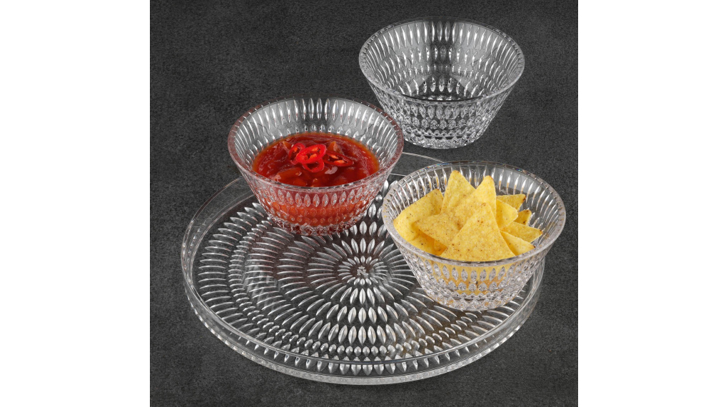 Bộ chén dĩa pha lê 4 món Nachtmann 105766 Ethno Serving Set - Độc đáo và hiện đại Bộ chén dĩa pha lê 4 món Nachtmann 105766 Ethno Serving Set
