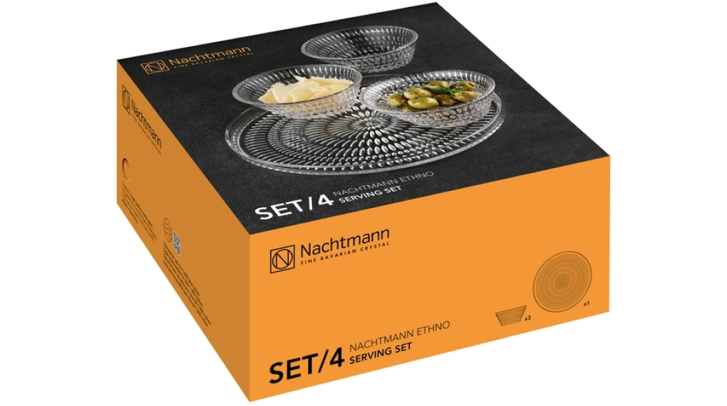 Bộ chén dĩa pha lê 4 món Nachtmann 105766 Ethno Serving Set - Phù hợp với nhiều đối tượng khách hàng Bộ chén dĩa pha lê 4 món Nachtmann 105766 Ethno Serving Set