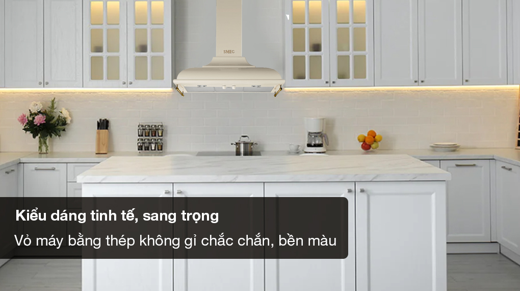 Máy hút mùi áp tường Smeg Cortina KC19 - Tổng quan thiết kế Máy hút mùi áp tường Smeg Cortina KC19