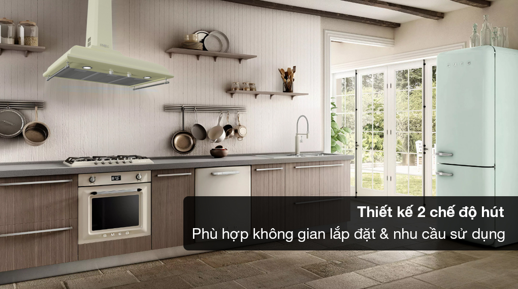 Máy hút mùi áp tường Smeg Cortina KC19 - Chế độ hút mùi Máy hút mùi áp tường Smeg Cortina KC19