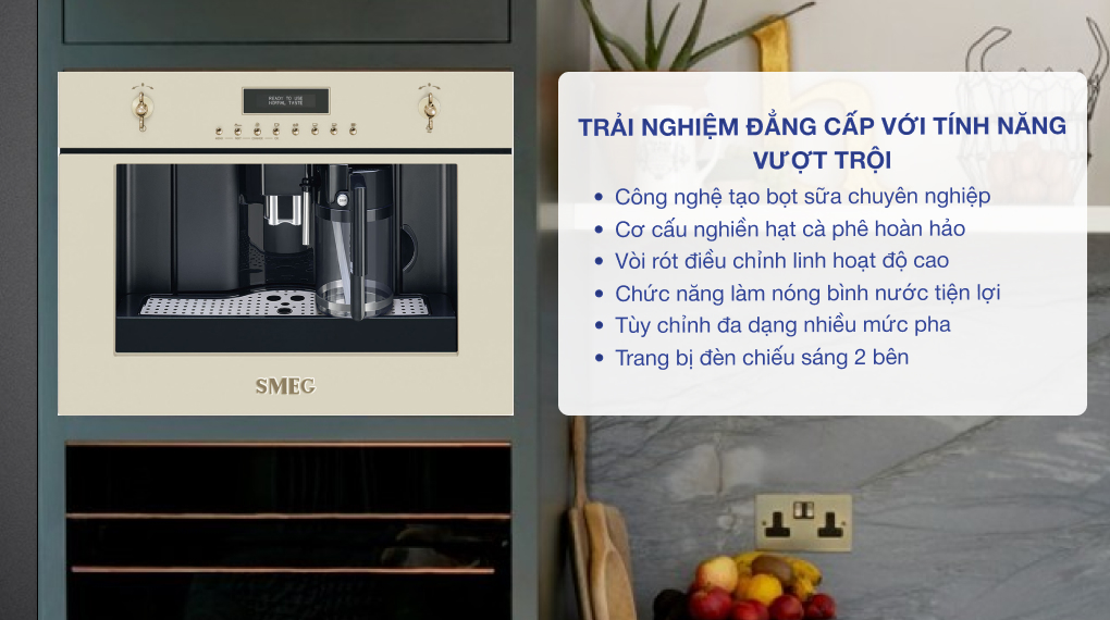 Máy pha cafe tự động Smeg Coloniale CMS8451 âm tủ - Trải nghiệm đẳng cấp với tính năng vượt trội may pha cafe tu dong smeg coloniale cms8451 am tu 5 1 Gia Dụng Đức Đà Nẵng