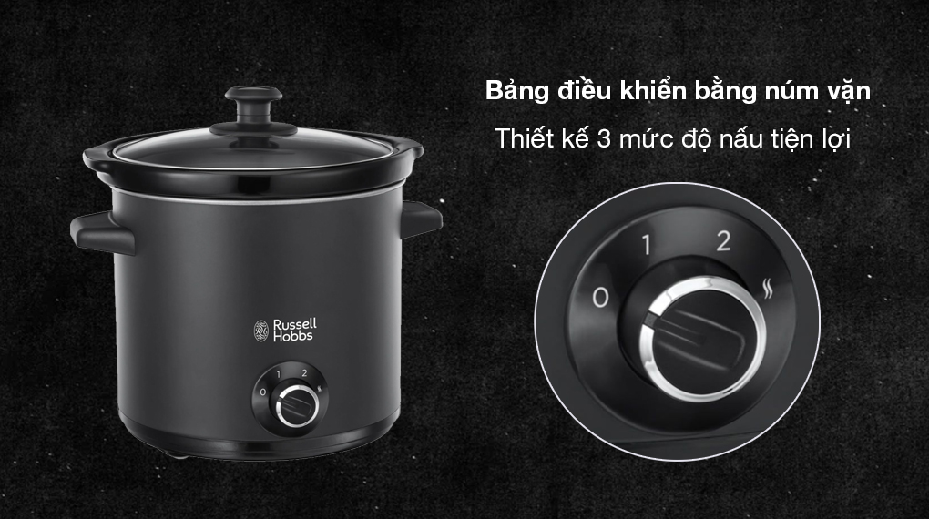 Nồi nấu chậm Russell Hobbs 3,5 lít 24180-56 Chalkboard - Bảng điều khiển núm vặn