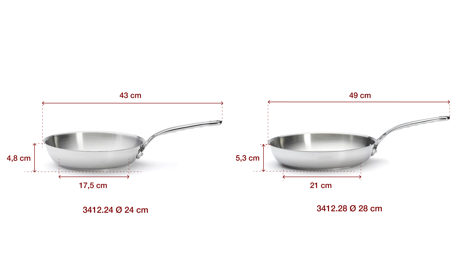 Chảo inox De Buyer 3412 Milady - Tổng quan thiết kế Chảo inox De Buyer 3412 Milady