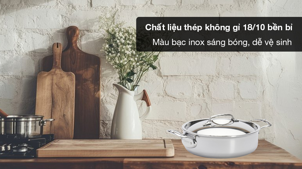 Chảo inox nắp inox De Buyer 3741 Affinity Sauté-pan - Tổng quan thiết kế Chảo inox nắp inox De Buyer 3741 Affinity Sauté-pan - Tổng quan thiết kế