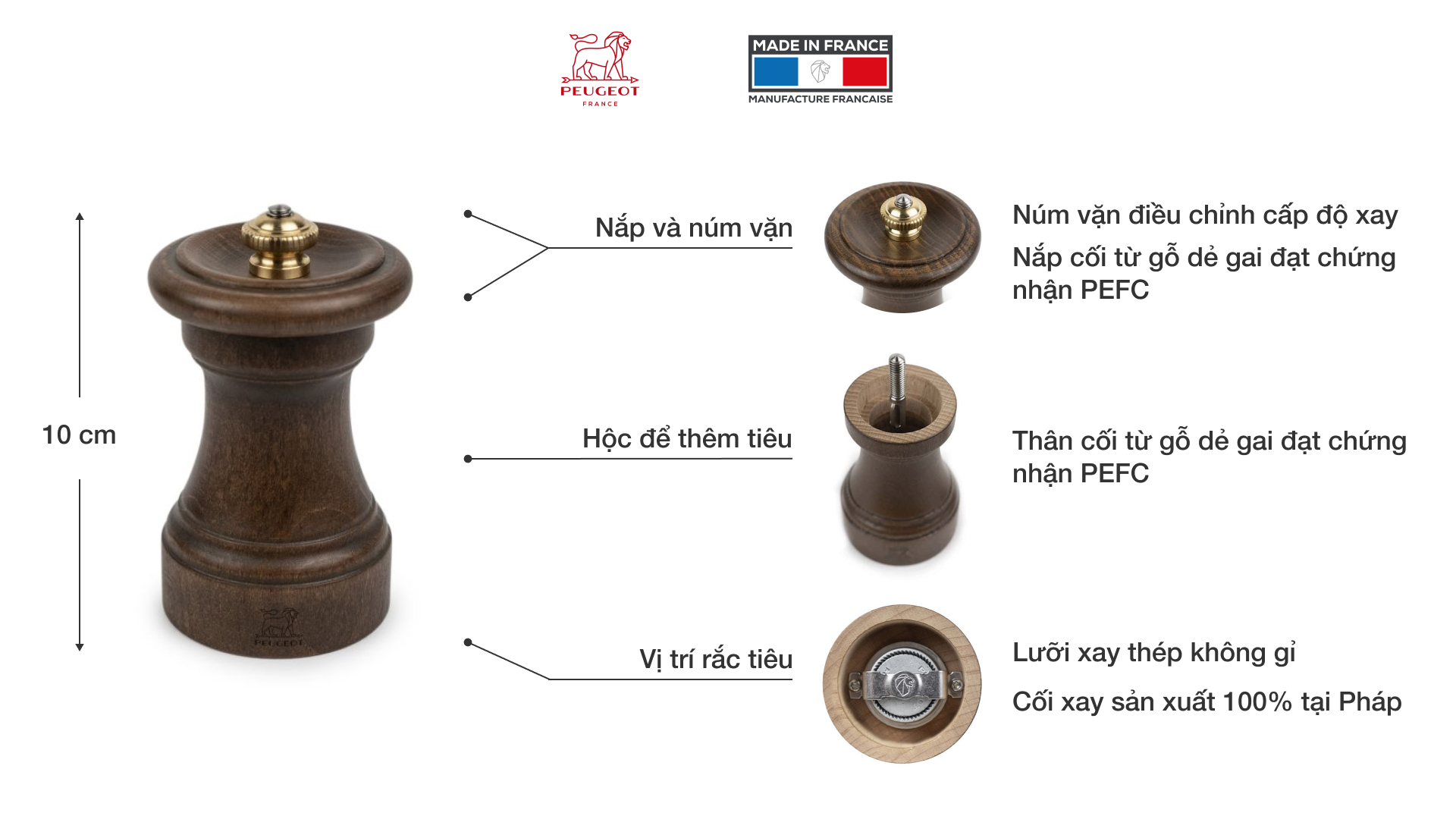 Cối xay tiêu thủ công Peugeot 44879 Bistro 1874 Limited Edition 10 cm 15 Cối xay tiêu thủ công Peugeot 44879 Bistro 1874 Limited Edition 10 cm