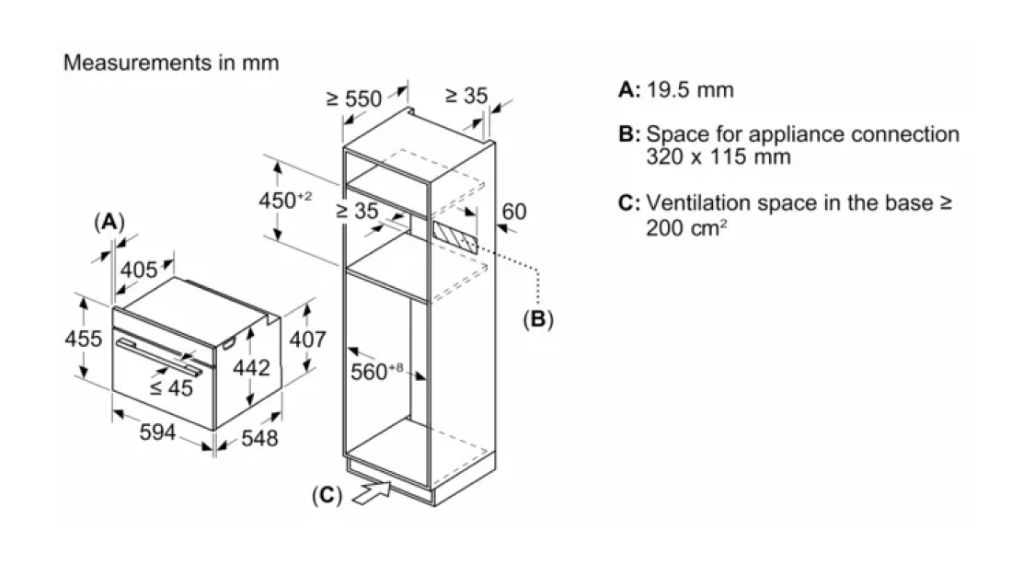 Lò nướng kết hợp vi sóng Bosch CMG7241B1 - Thông số lắp đặt lap dat Gia Dụng Đức Đà Nẵng