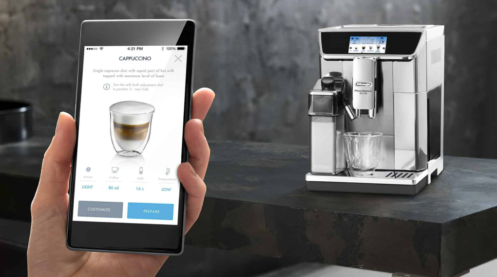 Máy pha cafe DeLongHi kết nối với ứng dụng Coffee Link thông qua Bluetooth may-pha-cafe-tu-dong-delonghi-ecam650-85-ms-primadonna-elite-experience