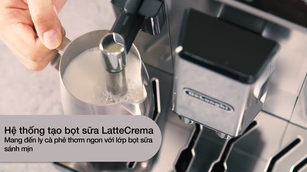Máy pha cafe DeLonghi ECAM650.85.MS PrimaDonna Elite Experience sở hữu công nghệ tạo bọt sữa LatteCrema độc quyền may-pha-cafe-tu-dong-delonghi-ecam650-85-ms-primadonna-elite-experience