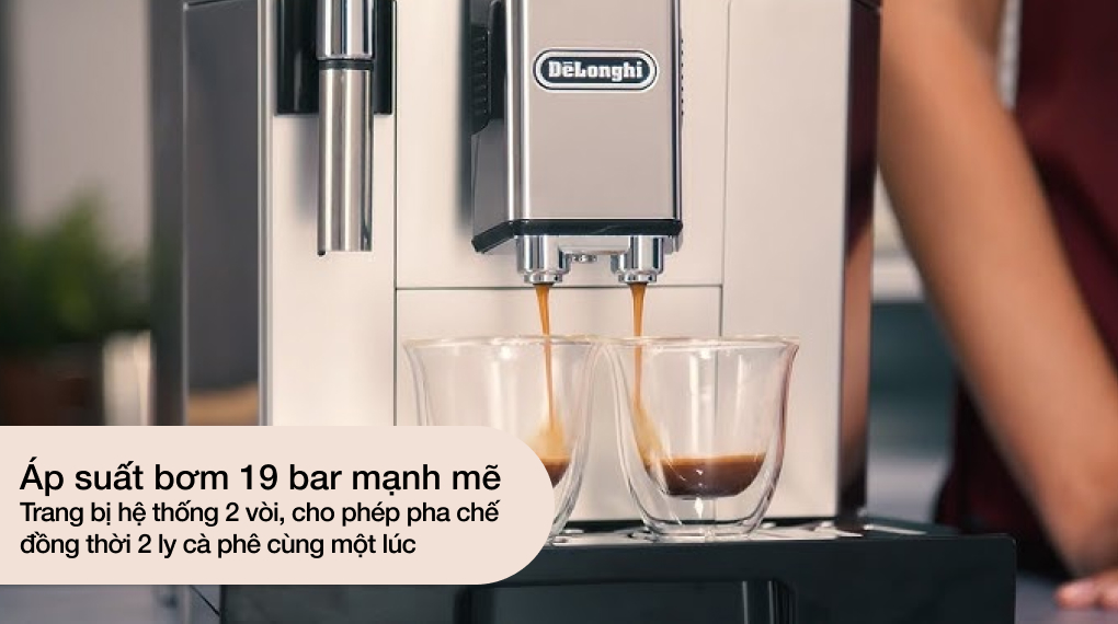 Máy pha cafe DeLonghi ECAM650.85.MS áp suất bơm 19 bar mạnh mẽ may-pha-cafe-tu-dong-delonghi-ecam650-85-ms-primadonna-elite-experience