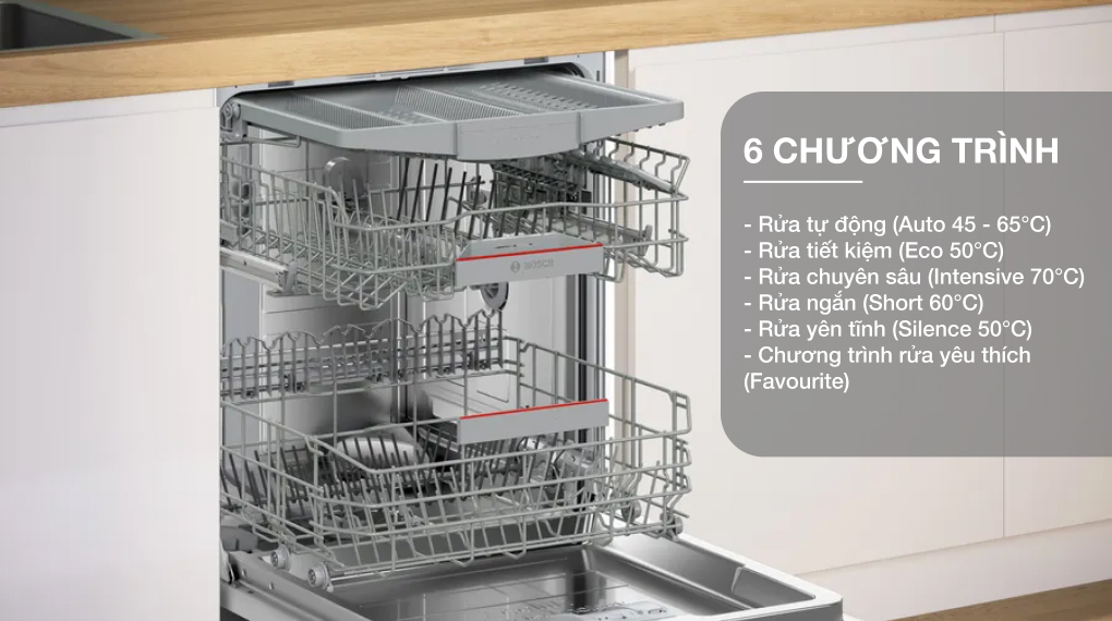 Máy rửa chén âm tủ Bosch SMV6YCX02E Serie 6