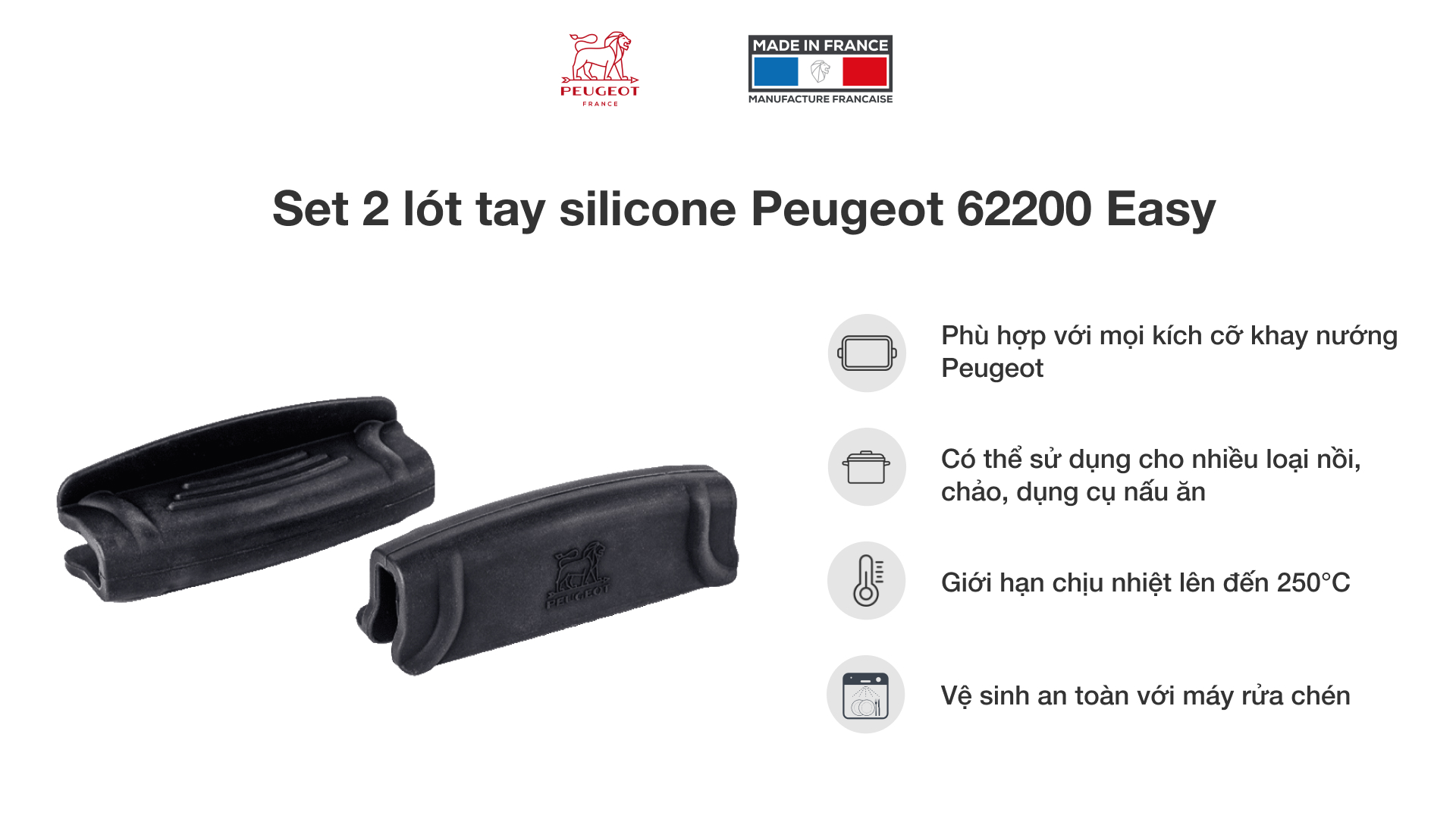 Set 2 lót tay silicone Peugeot 62200 Easy