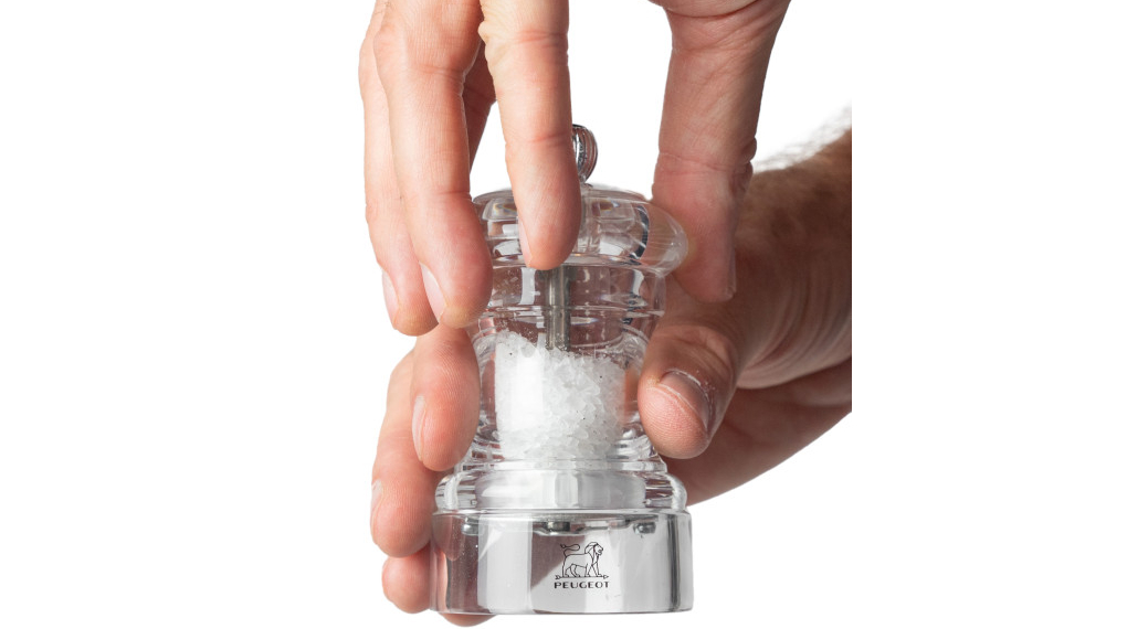 Set cối xay tiêu muối thủ công Peugeot Bistro DUO Transparent 10 cm - Hỗ trợ giảm lượng muối tiêu thụ Set cối xay tiêu muối thủ công Peugeot Bistro DUO Transparent 10 cm