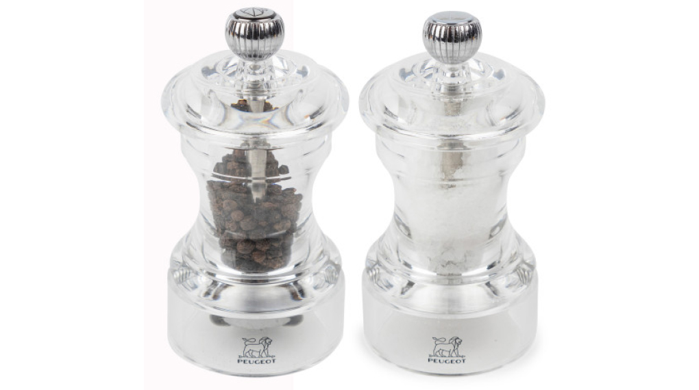 Set cối xay tiêu muối thủ công Peugeot Bistro DUO Transparent 10 cm Set cối xay tiêu muối thủ công Peugeot Bistro DUO Transparent 10 cm