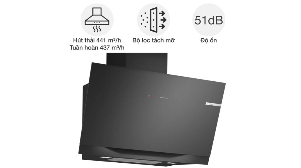 Máy hút mùi áp tường Bosch DWK91LT60 Serie 8 - công suất hoạt động 1 Gia Dụng Đức Đà Nẵng