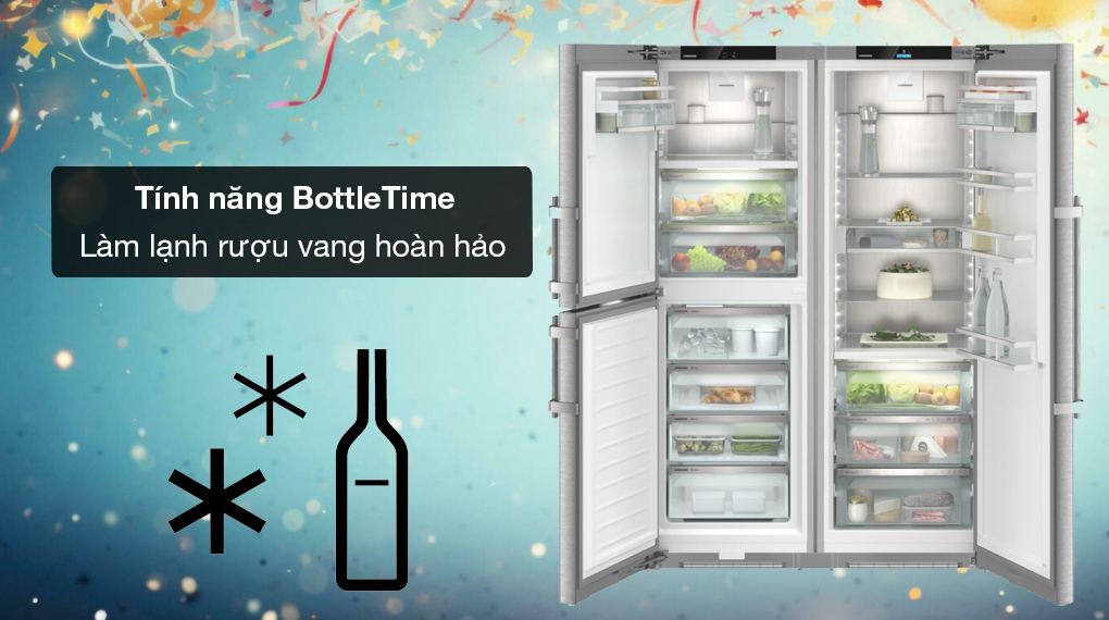 Tủ lạnh Liebherr 676 lít XRCsdh 5266 Prime BioFresh NoFrost-Làm lạnh rượu vang hiệu quả cùng tính năng BottleTimer Tủ lạnh Liebherr 676 lít XRCsdh 5266 Prime BioFresh NoFrost-Làm lạnh rượu vang hiệu quả cùng tính năng BottleTimer