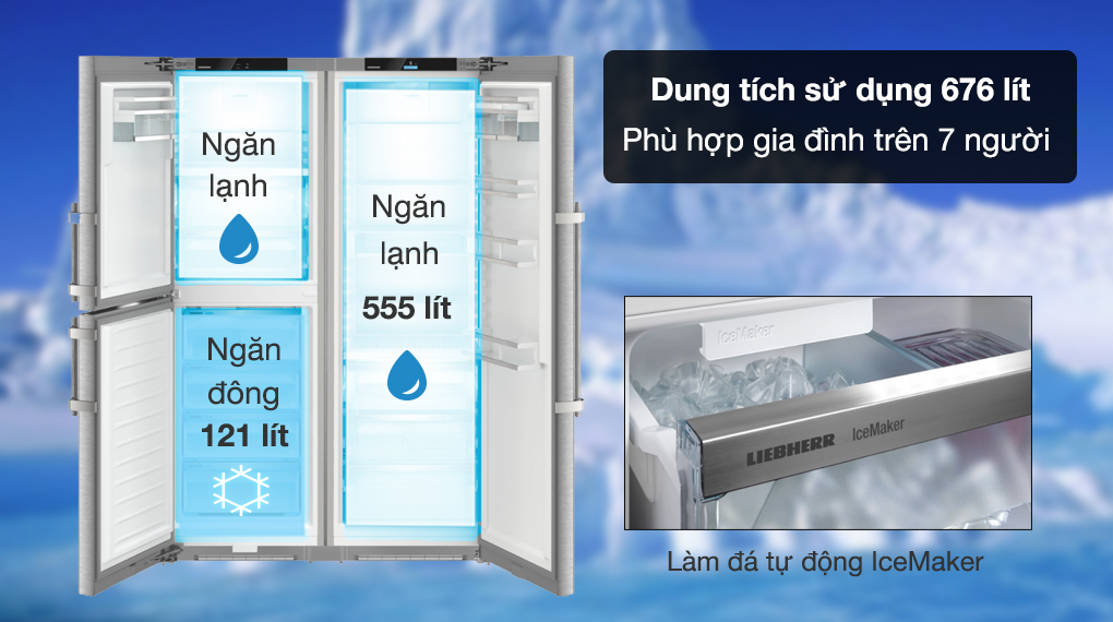 Tủ lạnh Liebherr 676 lít XRCsdh 5266 Prime BioFresh NoFrost - Dung tích ngăn lạnh 555 lít, ngăn đá 121 lít Tủ lạnh Liebherr 676 lít XRCsdh 5266 Prime BioFresh NoFrost - Dung tích ngăn lạnh 555 lít, ngăn đá 121 lít