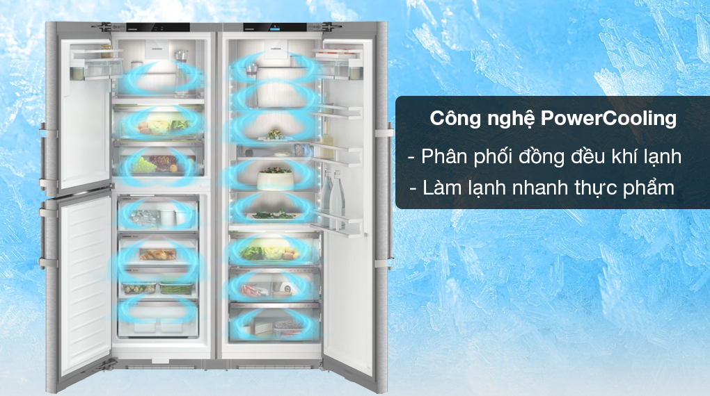 Tủ lạnh Liebherr 676 lít XRCsdh 5266 Prime BioFresh NoFrost - Phân bổ đồng đều khí lạnh với công nghệ PowerCooling Tủ lạnh Liebherr 676 lít XRCsdh 5266 Prime BioFresh NoFrost - Phân bổ đồng đều khí lạnh với công nghệ PowerCooling