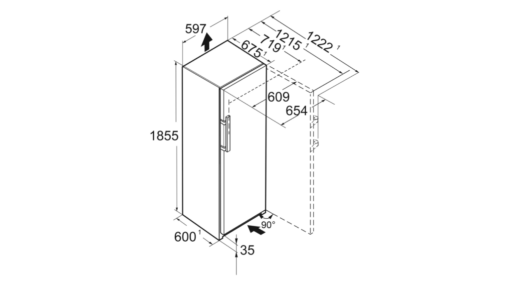 Tủ lạnh Liebherr 399 lít SRsdh 5220 Plus EasyFresh - Thông số lắp đặt Tủ lạnh Liebherr 399 lít SRsdh 5220 Plus EasyFresh