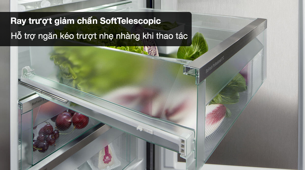 Tủ lạnh Liebherr 640 lít XRFbsh 5265 Prime BioFresh NoFrost - Ngăn kéo trang bị ray trượt giảm chấn SoftTelescopic
