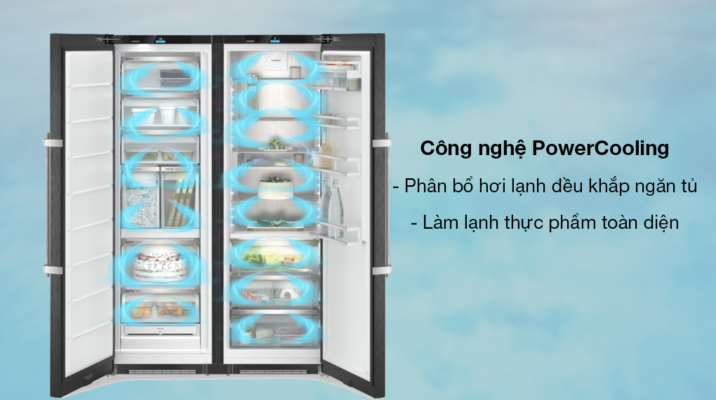 Tủ lạnh Liebherr 640 lít XRFbsh 5265 Prime BioFresh NoFrost - Phân phối đều hơi lạnh với công nghệ PowerCooling