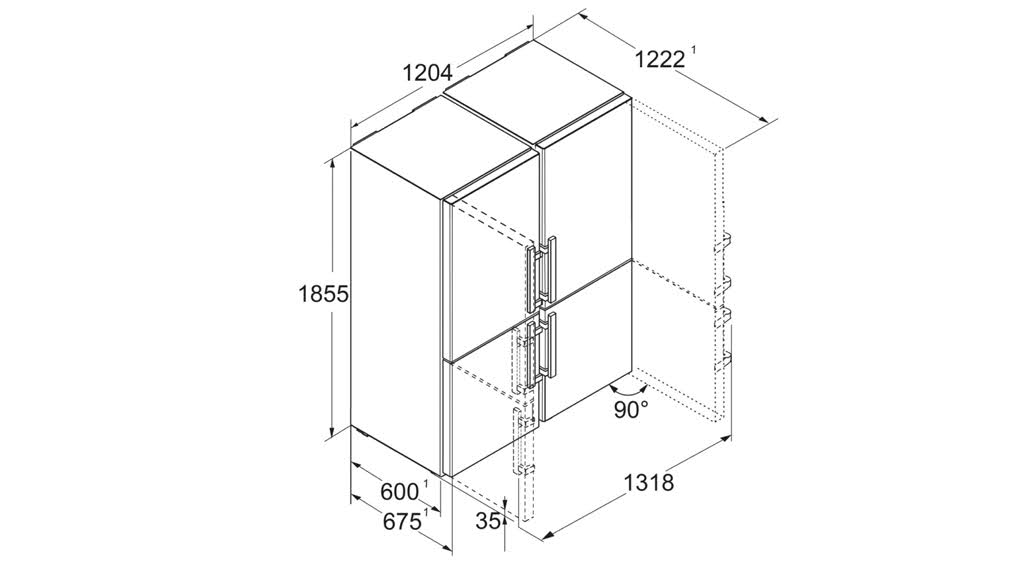Tủ lạnh Liebherr 664 lít XCCsdh 5250 Prime NoFrost - Thông số lắp đặt tu lanh liebherr 664 lit xccsdh 5250 prime nofrost 2 1 Gia Dụng Đức Đà Nẵng