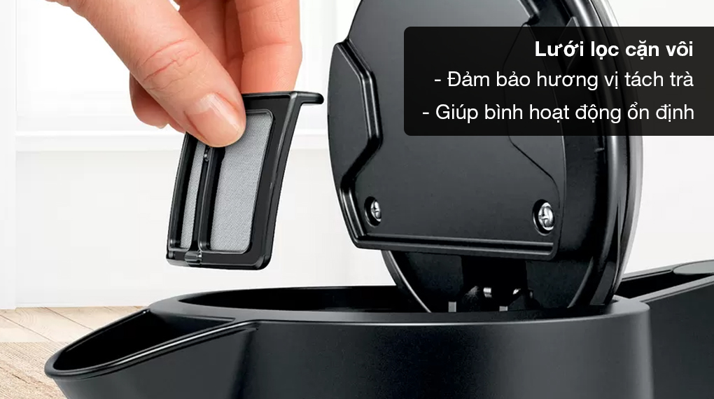 Bình đun siêu tốc Bosch TWK6M480 MyMoment - Trang bị lưới lọc cặn vôi Bình đun siêu tốc Bosch TWK6M480 MyMoment - Trang bị lưới lọc cặn vôi