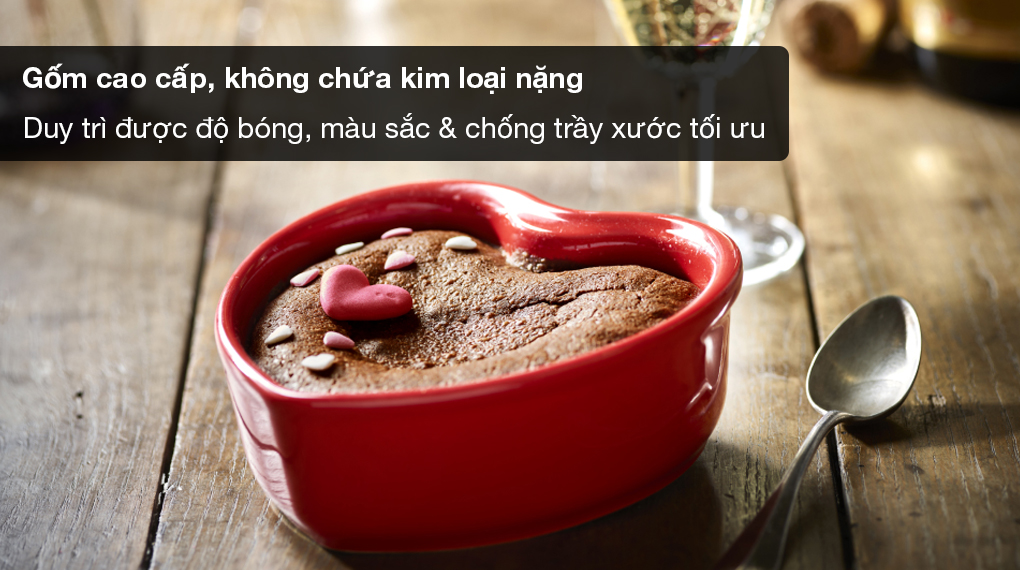 Khay nướng trái tim gốm Peugeot Appolia For you - Gốm sứ cao cấp, không chứa kim loại nặng